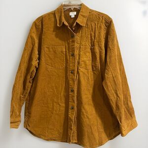 J. Crew Women’s Corduroy Button Up Camel Tan Shirt Shacket Jacket Size MED